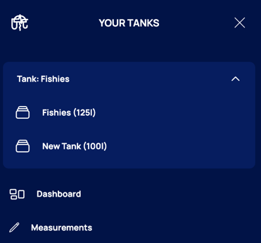 Select your active tank in the menu